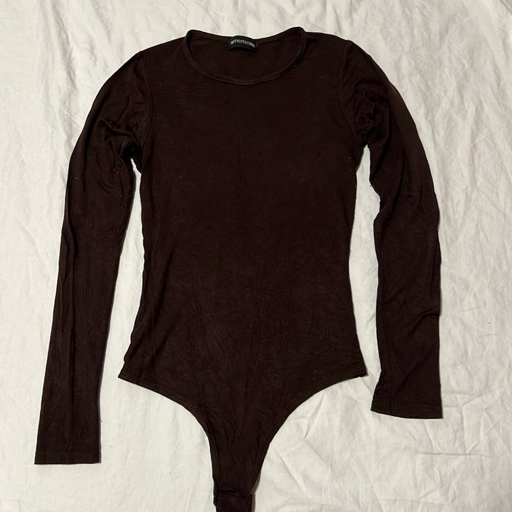 Mocha Brown Long Sleeve Bodysuit